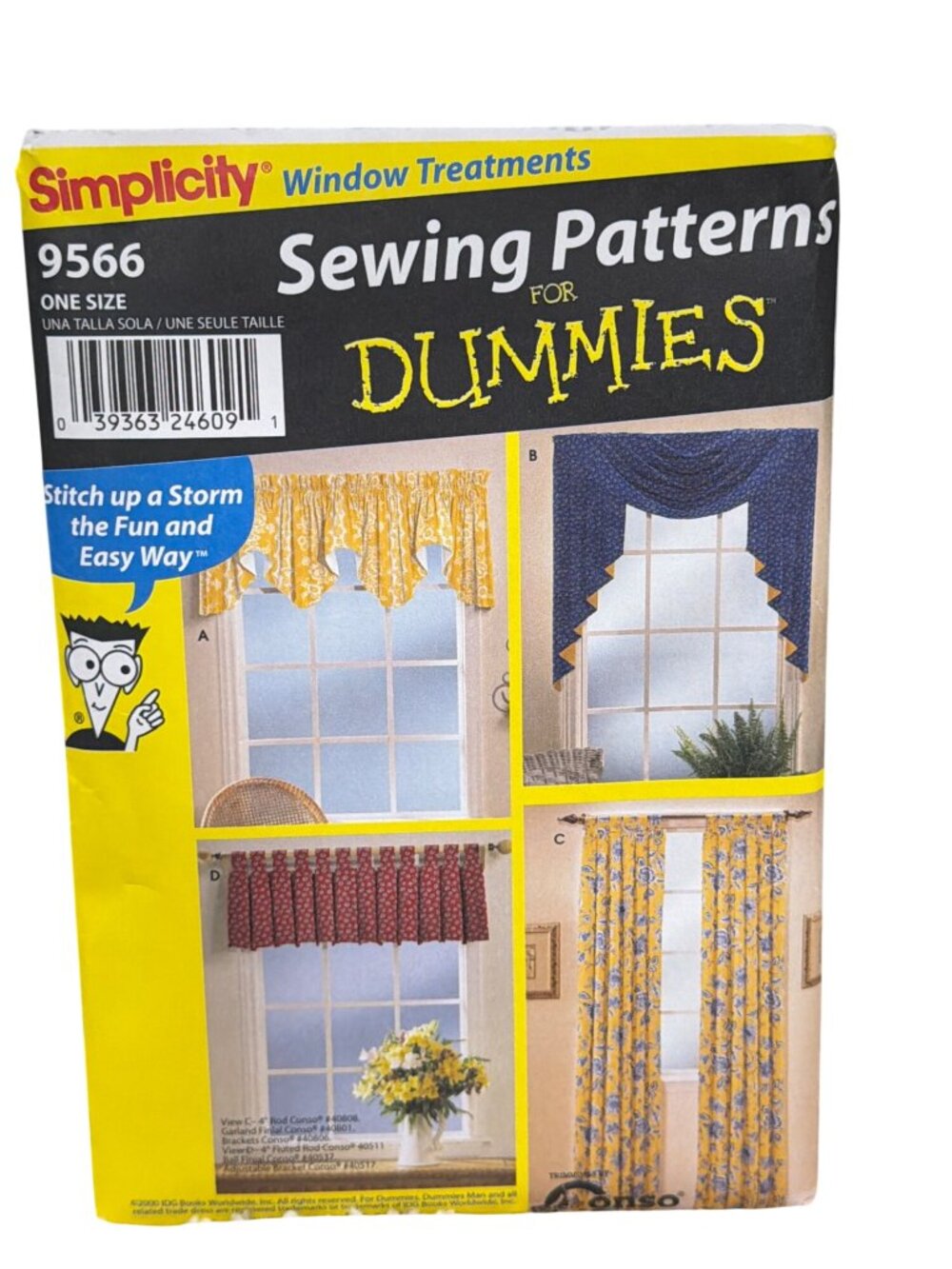 Simplicity Sewing Patterns For Dummies Window Treatments 9566 One Size